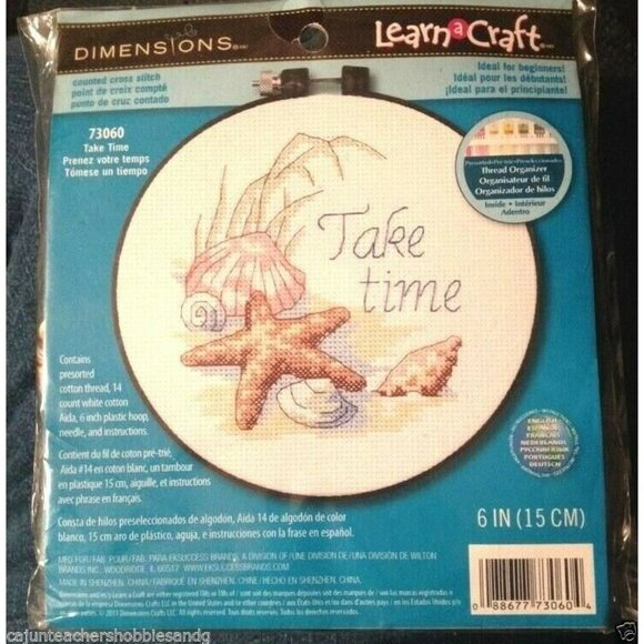 Cross Stitch Kit Dimensions Take Time Beach Shells Learn A Craft Counted NEW - Picture 1 of 3